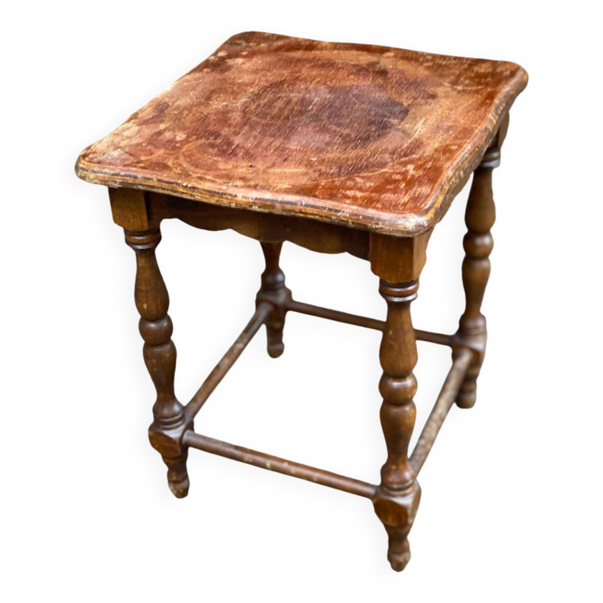 Vintage Louis XV stool in solid wood