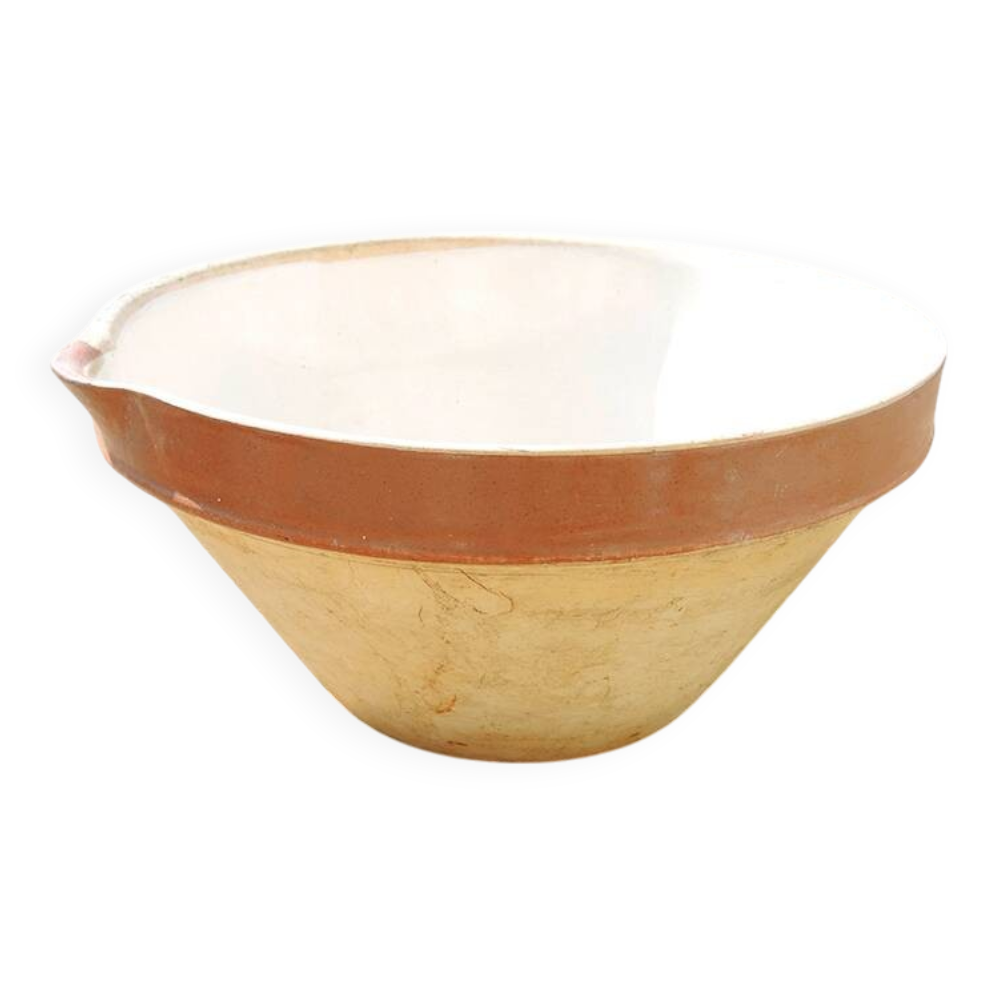 Antique Large Glazed Terracotta Bowl