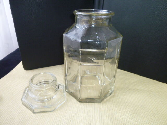 Old large bobon pot or glass pharmacy jar