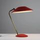 Red Shrink-Lacquered Brass Table Lamp, Germany, 1950s