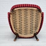 1960s, Danish armchair in cherry-red furniture velour, original condition.