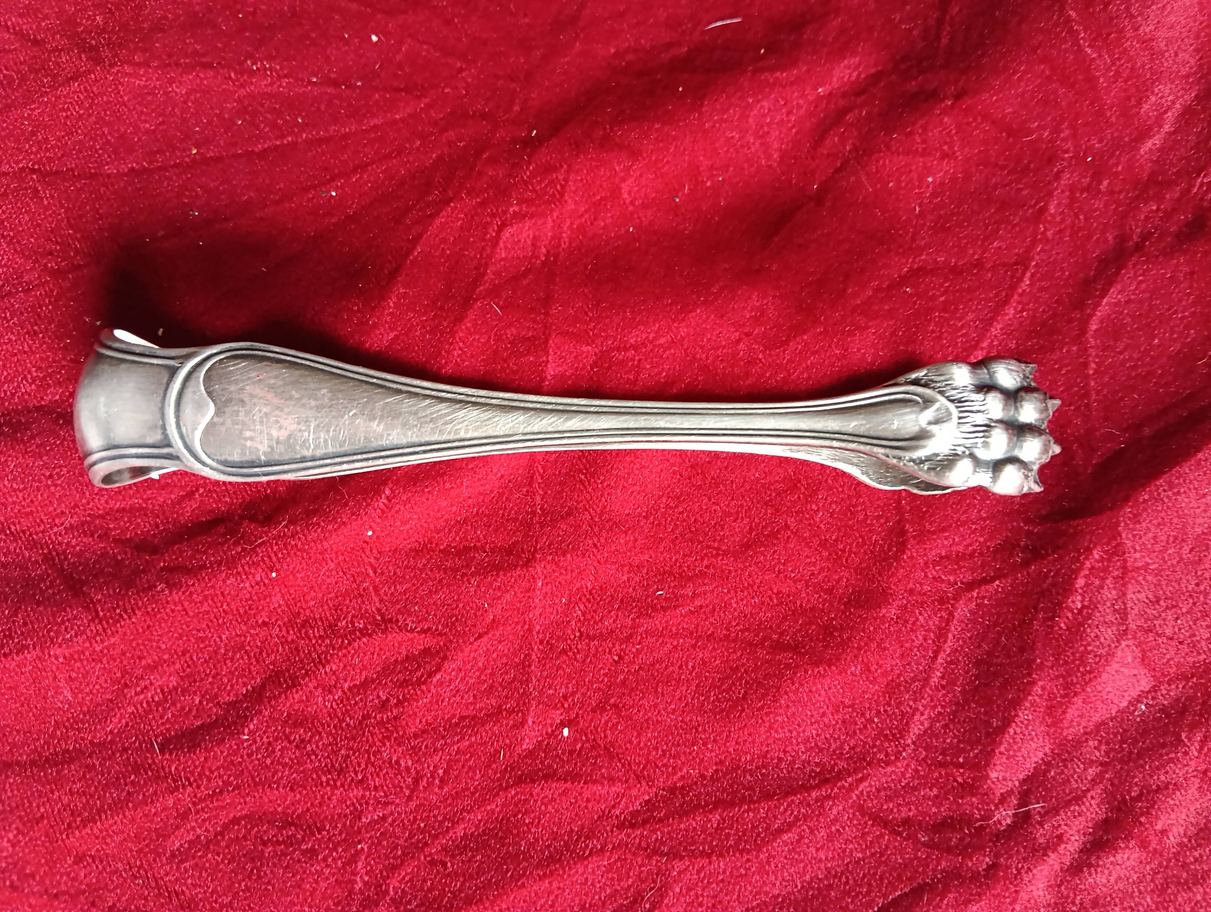 Silver-plated sugar tongs in Art Nouveau style
