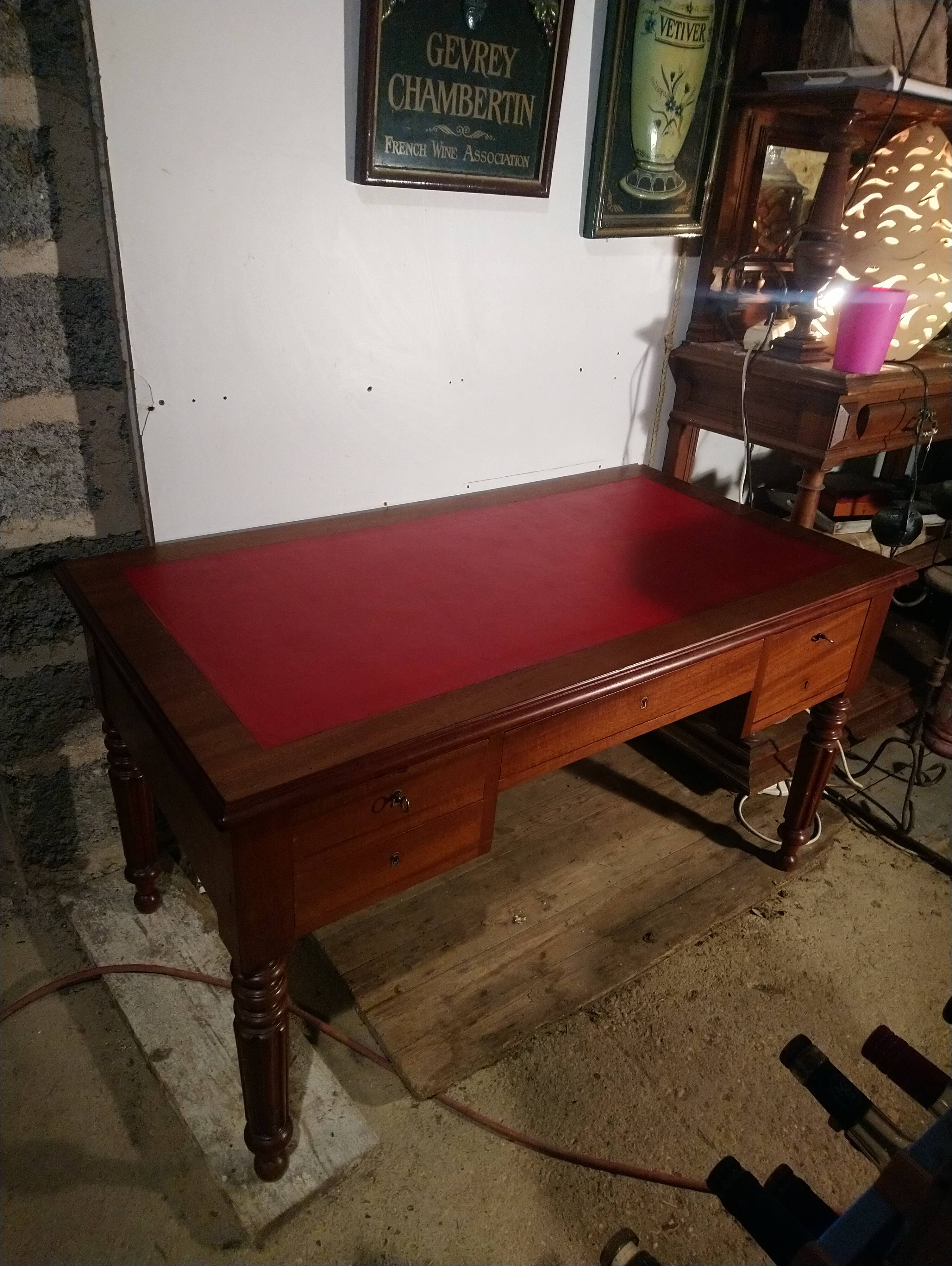 Louis Philippe style walnut desk.