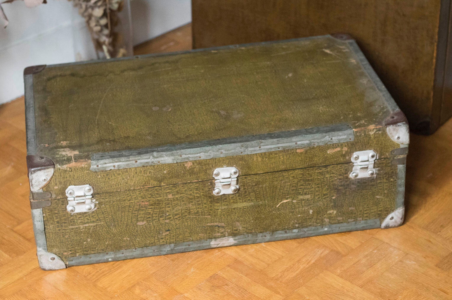 Antique suitcase - vintage travel trunk