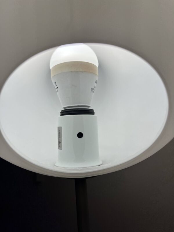 Lampe de table ''Coco'' design Aldo Cibic édition Foscarini - Métal gris & ve