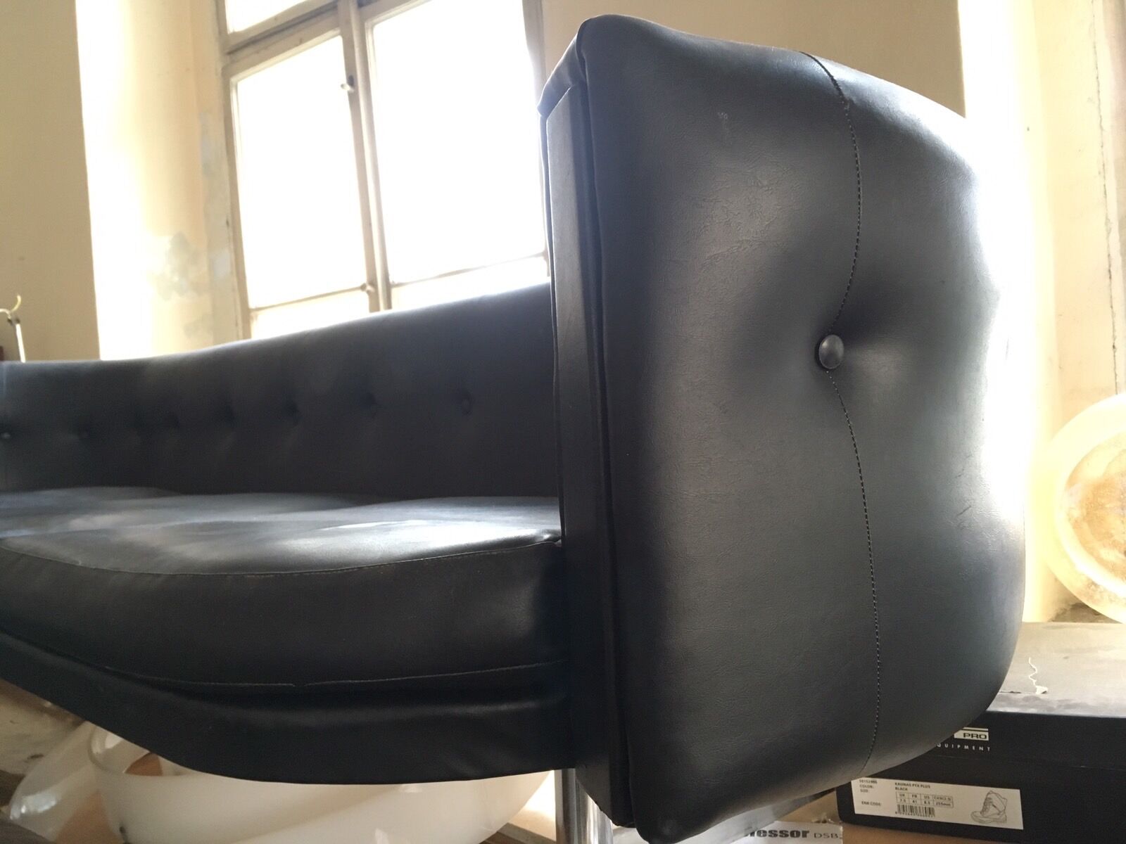 Sofa leatherette and chrome France 1970 s