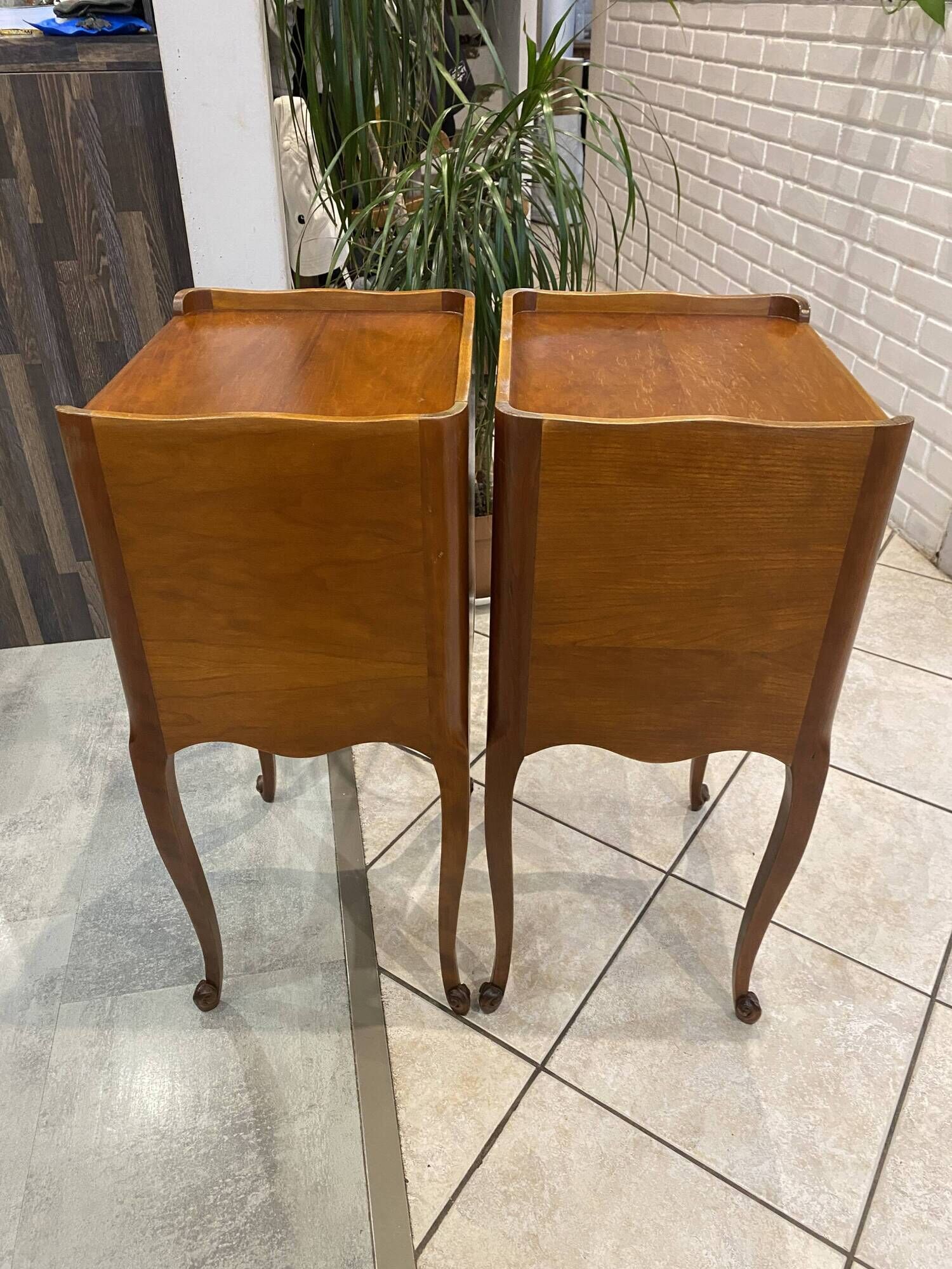 Pair of bedside tables with drawer and niche in Louis XV style.