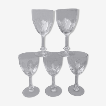 5 verres à pied "fleur"