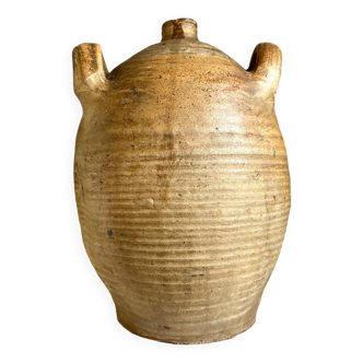 Brown stoneware jar