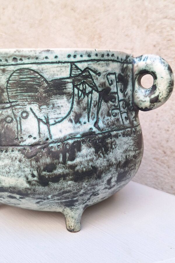 Vase ou chaudron en céramique par Jacques Blin circa 50