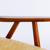 Paire de fauteuils en hêtre jaune original du milieu du siècle, atelier ÚLUV, Tchéquie, années 1950