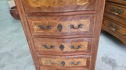 Small antique rosewood secretary with marble top ref je