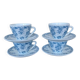 4 seventies cups and saucers from Rivanel