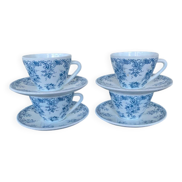 4 tasses et sous tasses seventies de chez Rivanel