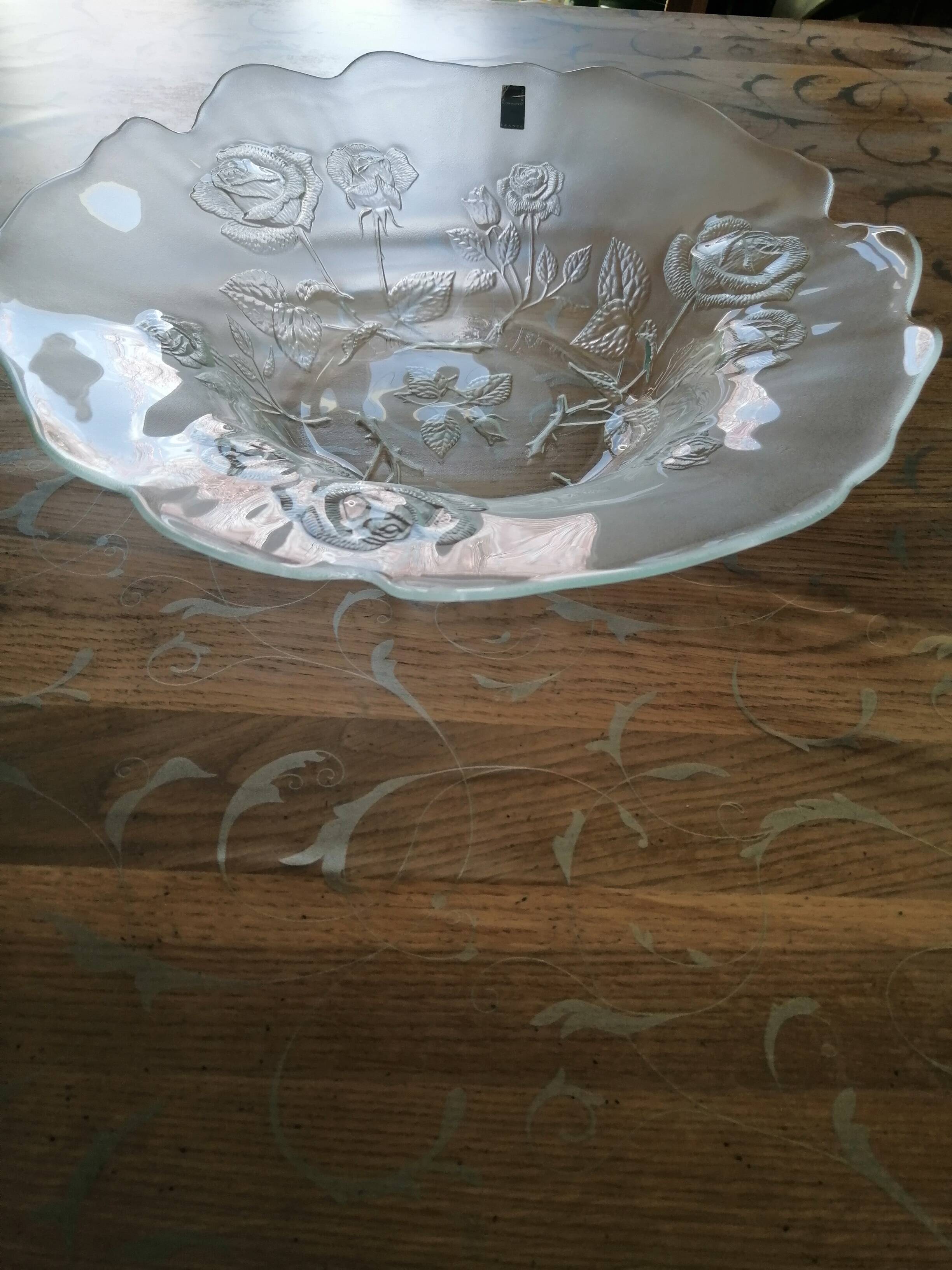 Vintage glass salad bowl