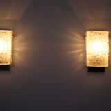 Paire d’appliques cristal & laiton 1970’s