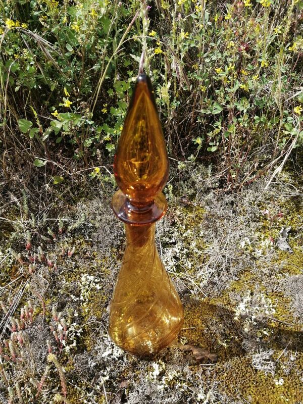 Carafe italienne empoli vintage en verre soufflé.