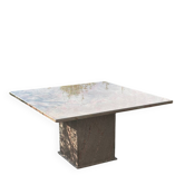 Red marble table
