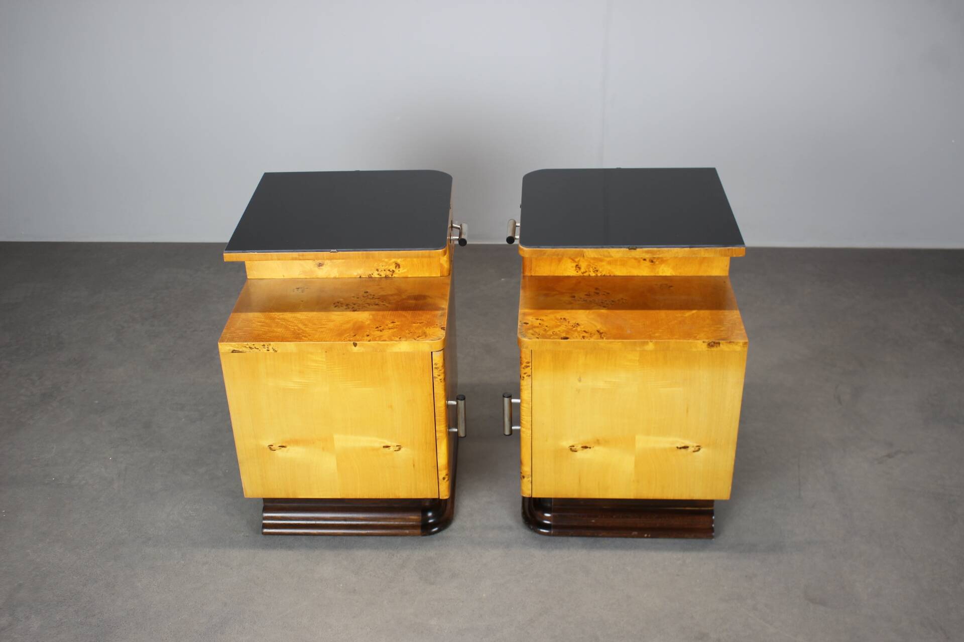 Pair of bedside tables mid-century by Jindřich Halabala, Czechoslovakia, 1950s