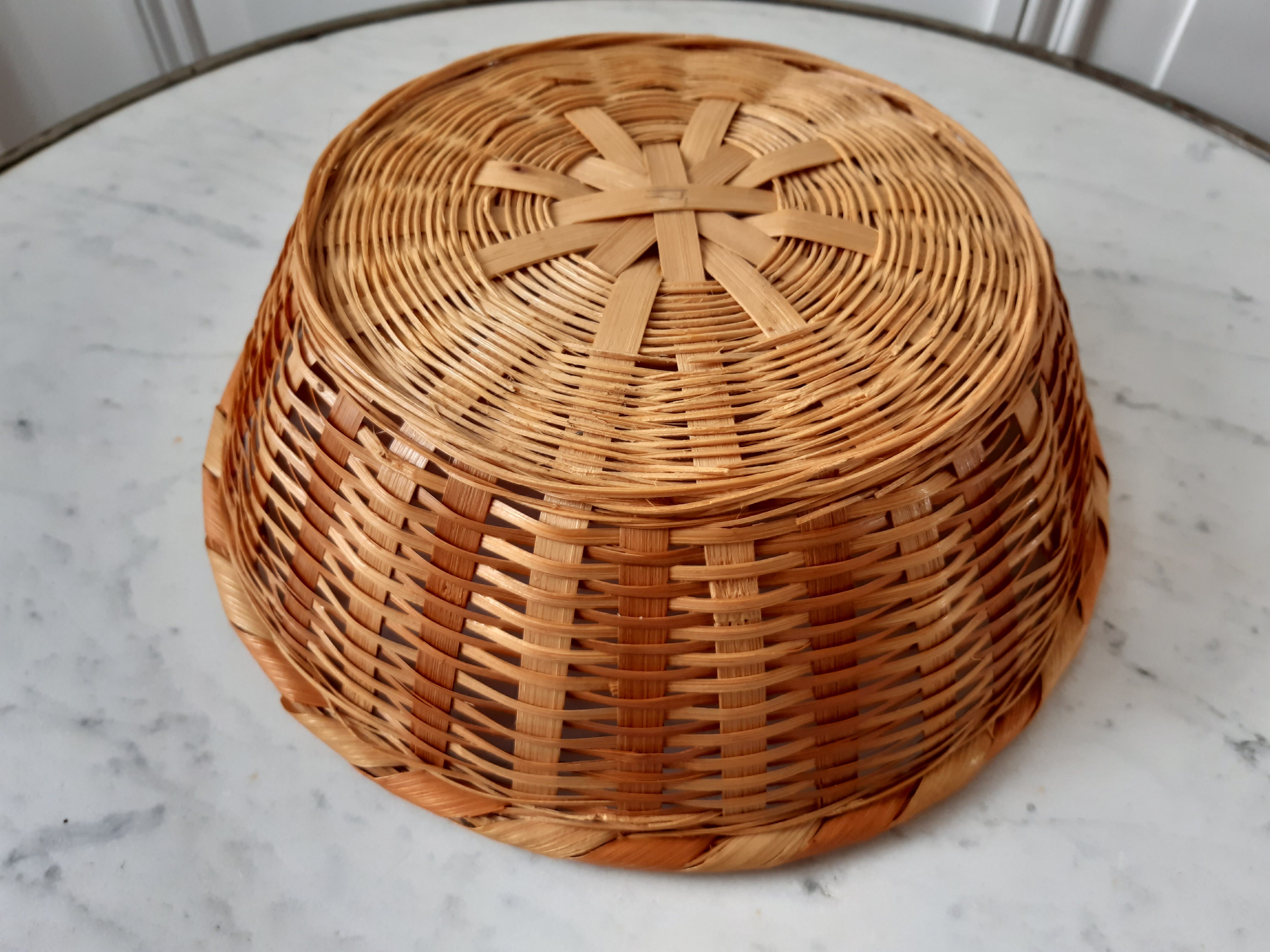 Wicker panière 70s