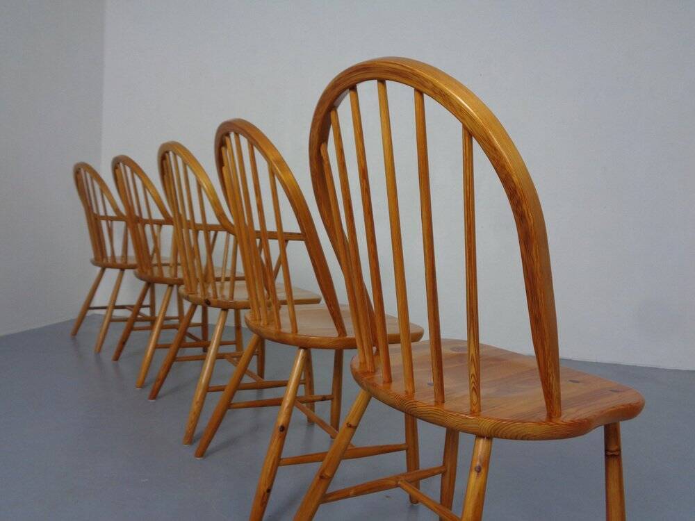 Pine Chairs by Erik Ole Jørgensen, Set of 5