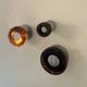 Set of 3 vintage Limburg wall lights, chrome and bubbled glass, Germany 1960