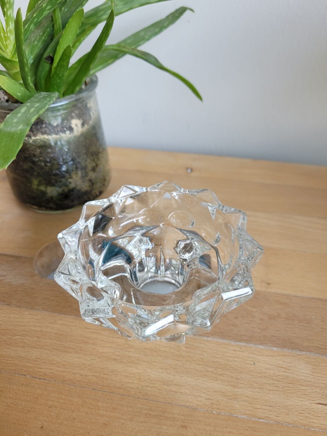 Star thick glass candle holder