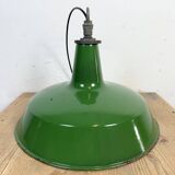 Industrial Green Enamel Factory Pendant Lamp from Revo, 1950s