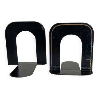 Pair of Gras bookends by notary in folded metal 1920