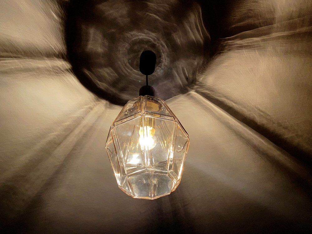 Vintage Apace Age Limburg Glass Pendant Light