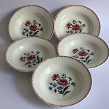 5 prairial digoin soup plates - dark foliage