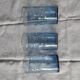 Set of 3 blue glasses with marine decor (anchor, rudder, sea)