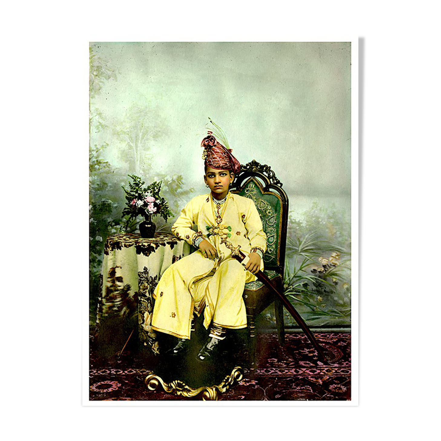 Photographie ancienne colorée Rajasthan vers 1920