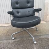 Vintage black leather armchair