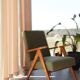 Scandinavian armchair moss green zig zag modern design VAR