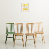 4 bistro chairs with solid wood bars