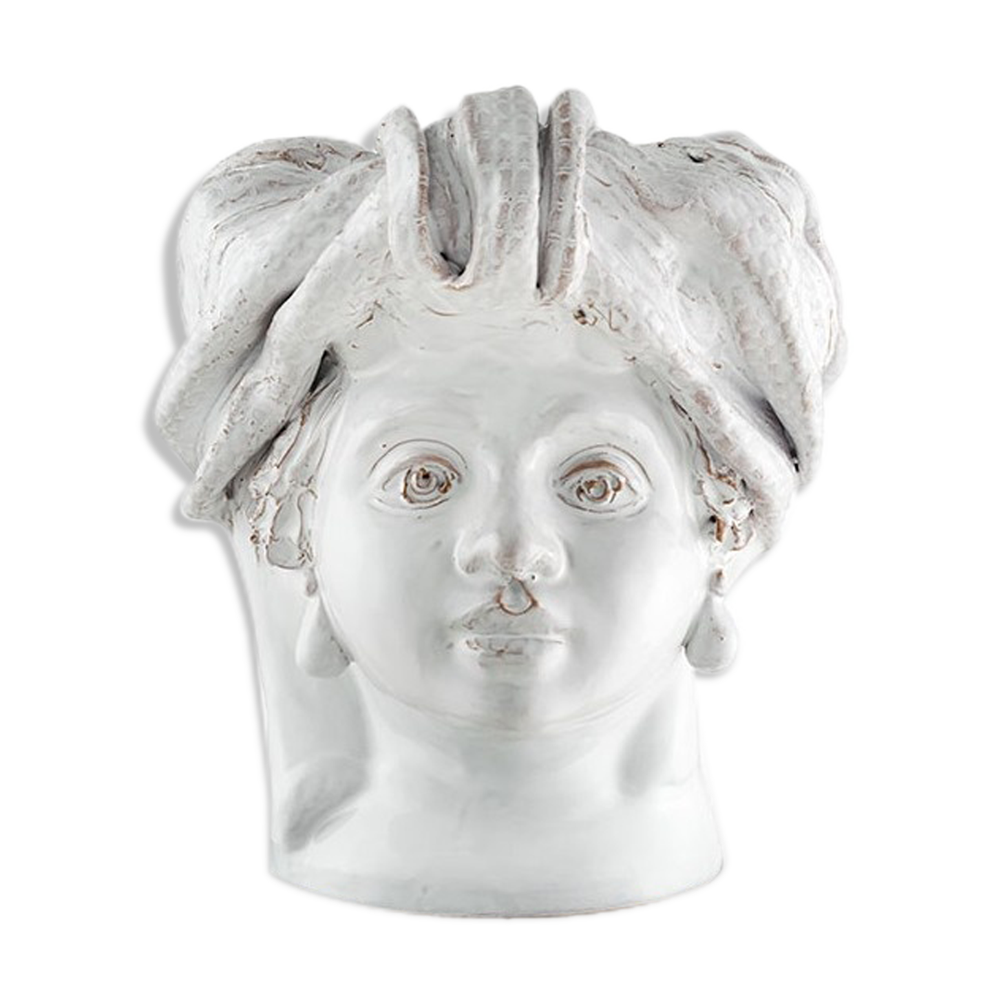 White middlehead vase