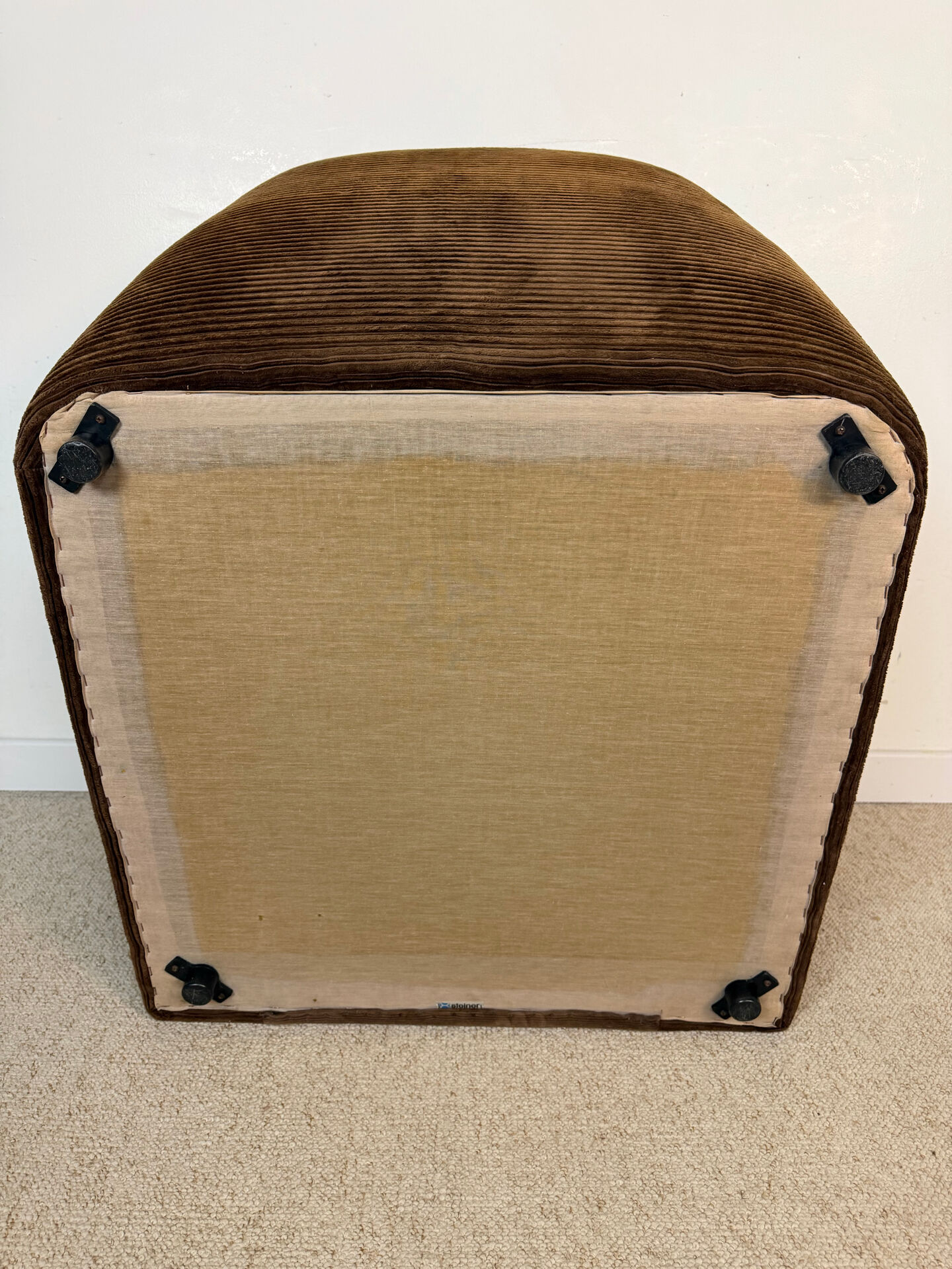 Steiner lounge chair in brown corduroy – 1970s