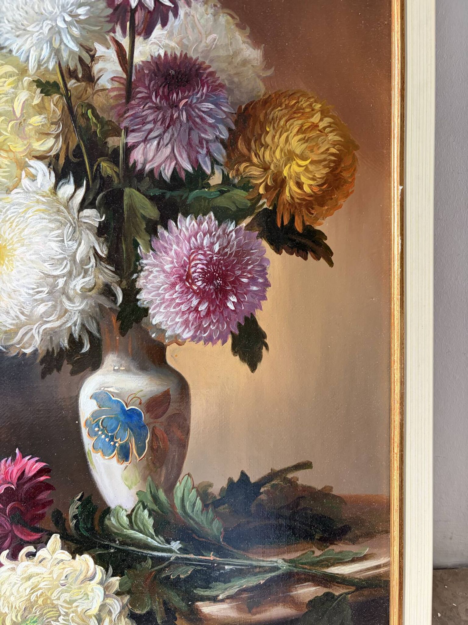 “Fleurs” tableau russe, signé Askerov Rafik A