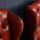 Stylish 20thc pair of english leather wing back armchairs c.1970
