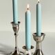 Vintage chrome metal candle holders