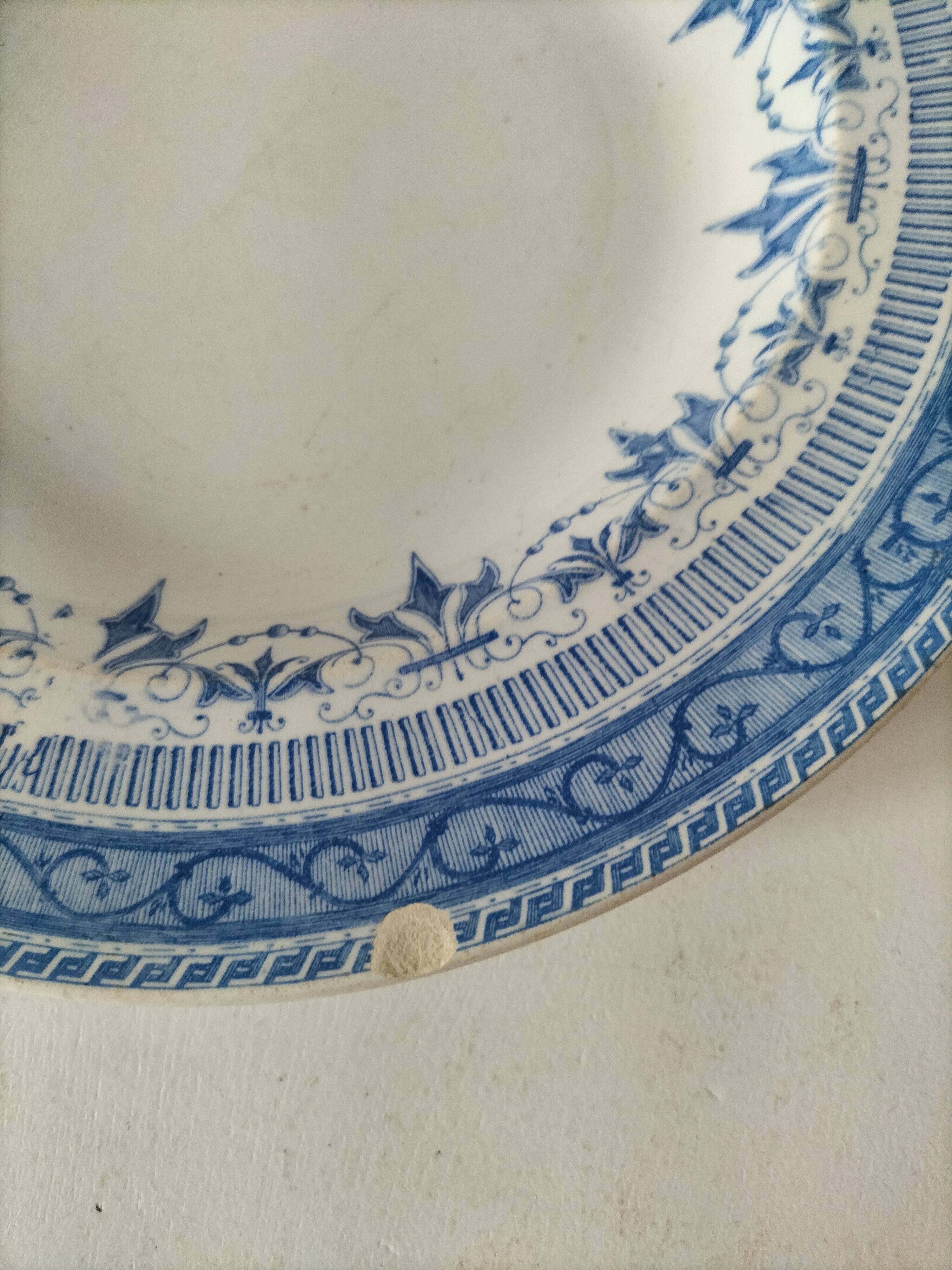 Pair of old Boulenger Choisy-le-Roi soup plates – Gallic decor