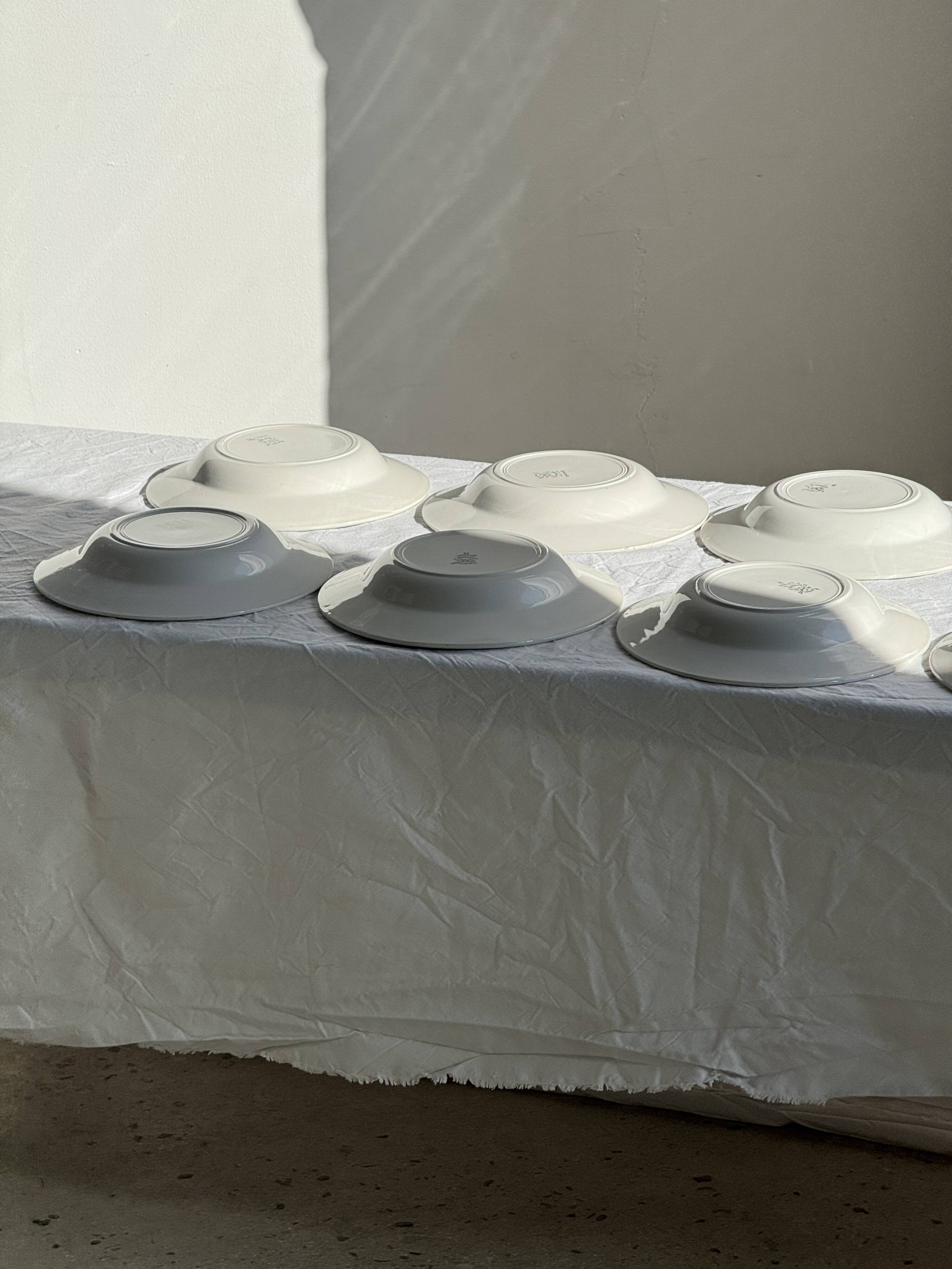 Set of 14 antique deep plates Moulin des Loups Hamage Model Edmond