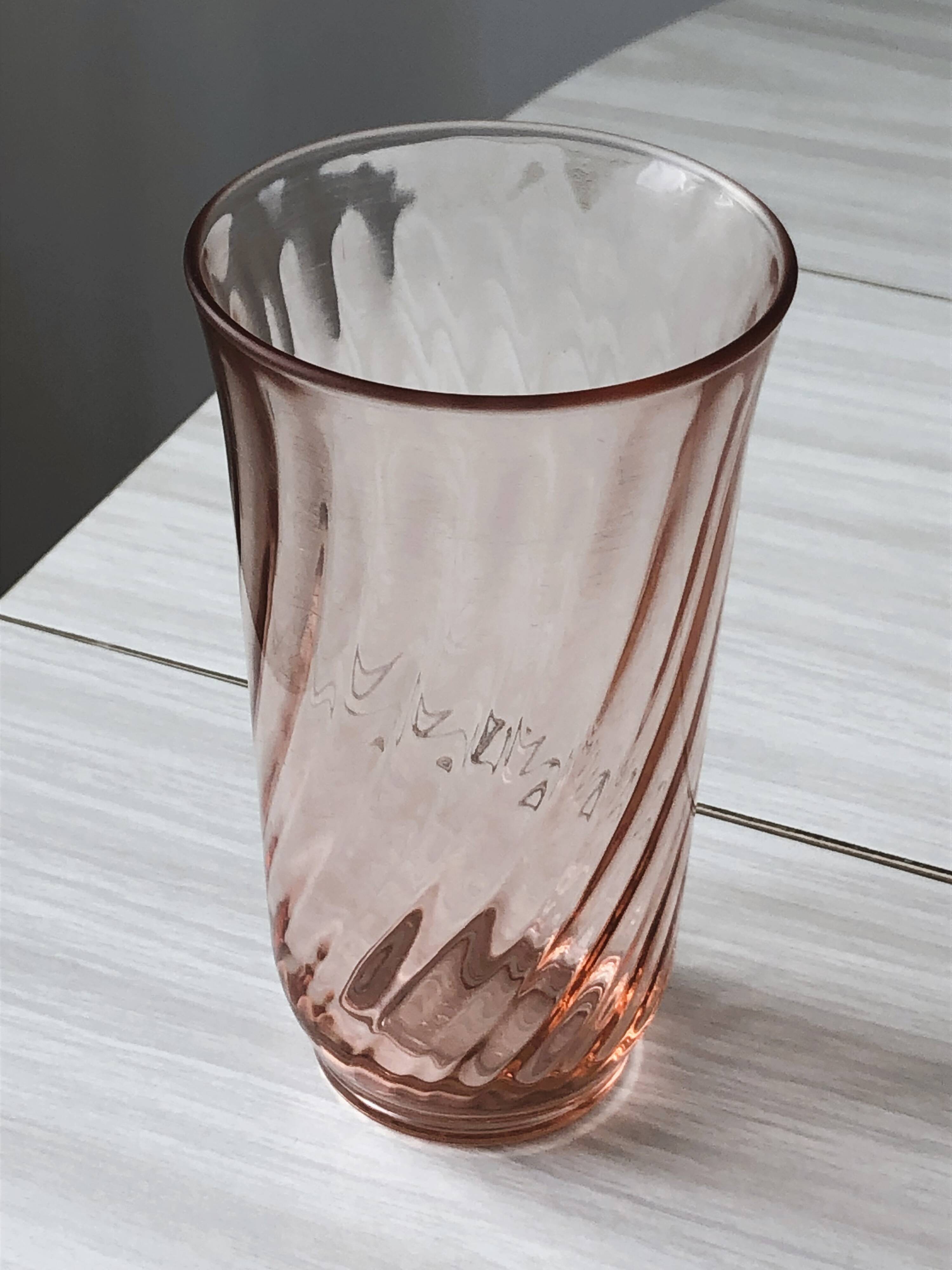 Set of 6 water glasses - lemonade rosaline luminarc arcoroc twisted