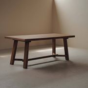 Grande table artisanale en chêne, France, vers 1970