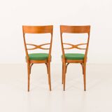 Italian mid-century chairs in walnut and wool