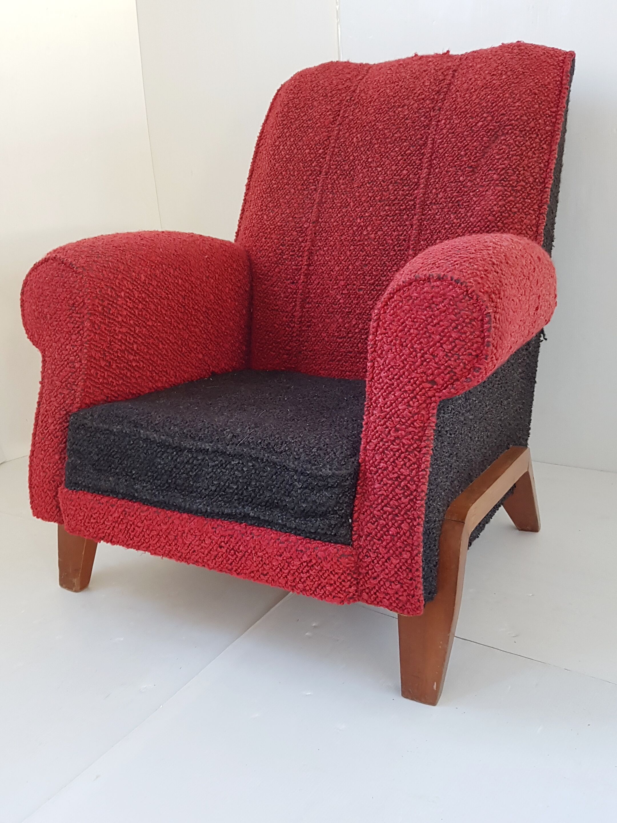 Fauteuil club en laine 1950