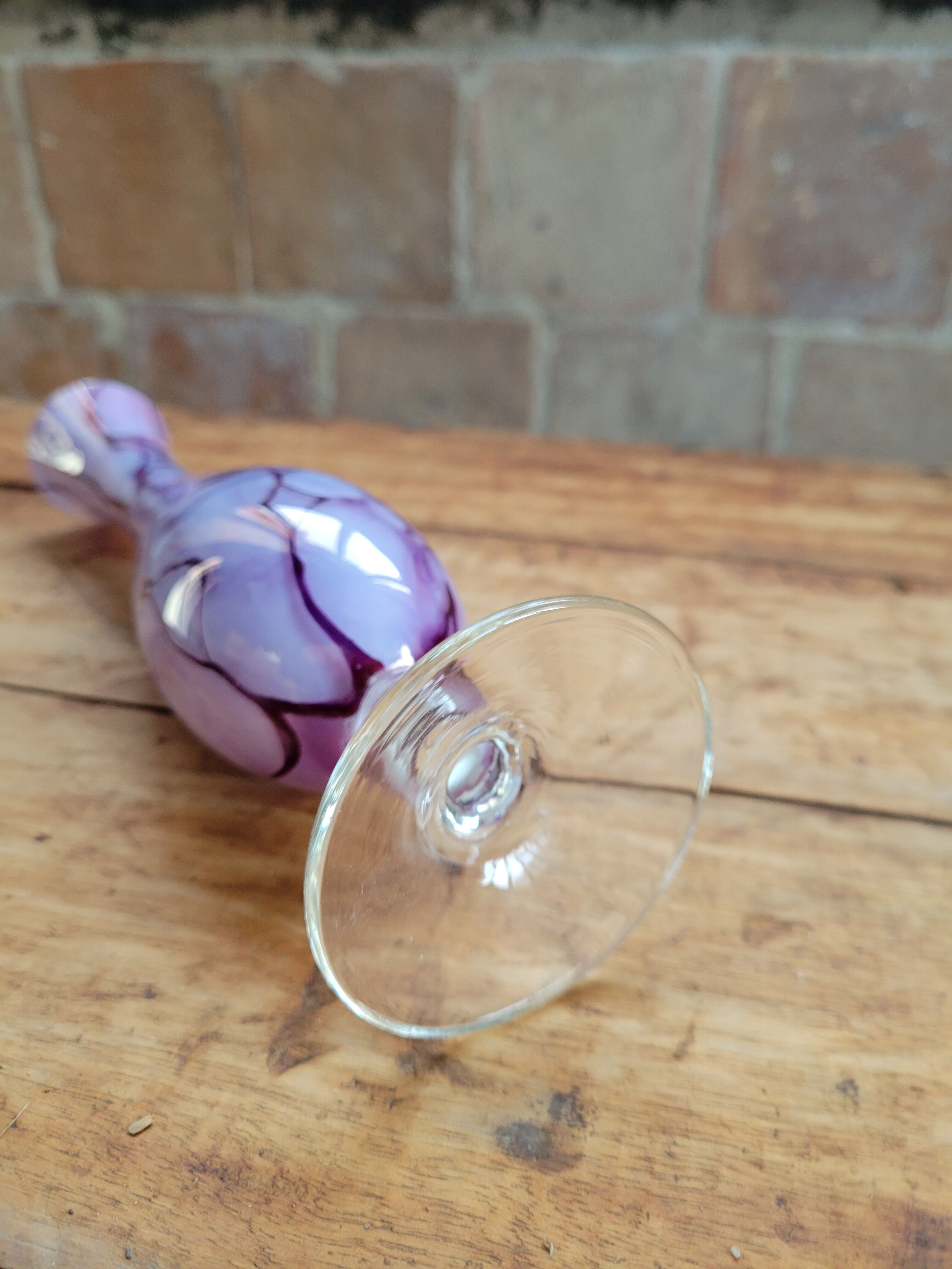 Marbled opaline vase