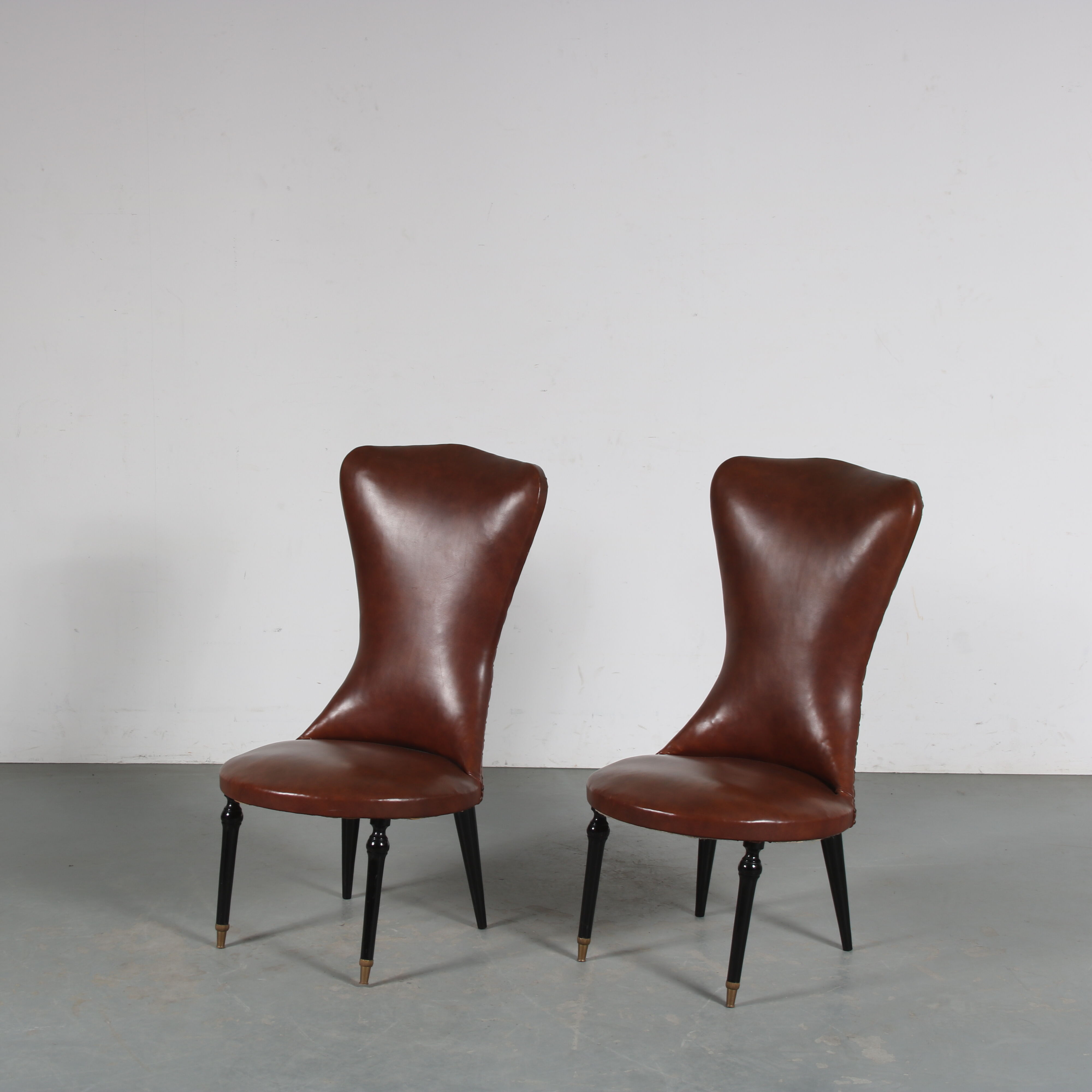 Pair of side chairs from Italy, 1950s