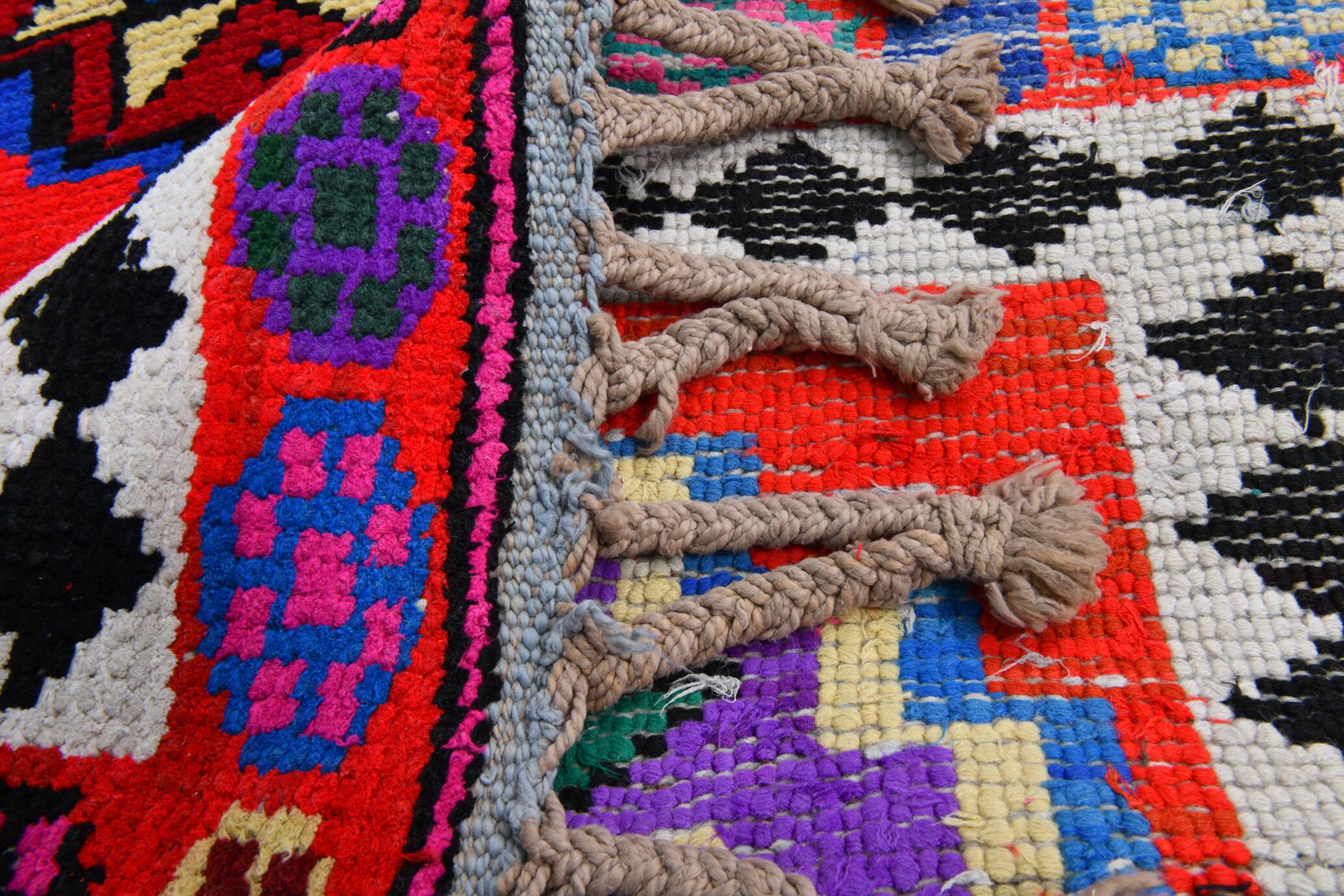 2x12 Colorful Geometric Vintage Runner Rug, 73x373Cm